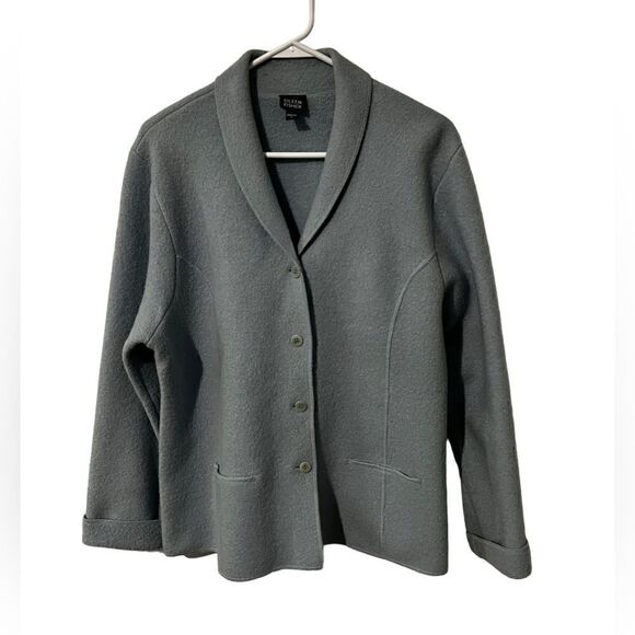 Eileen Fisher Boiled Wool Button Front Jacket Size large - Picture 1 of 6